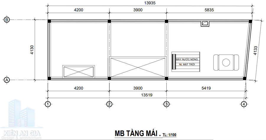 Mặt bằng bố trí công năng mái