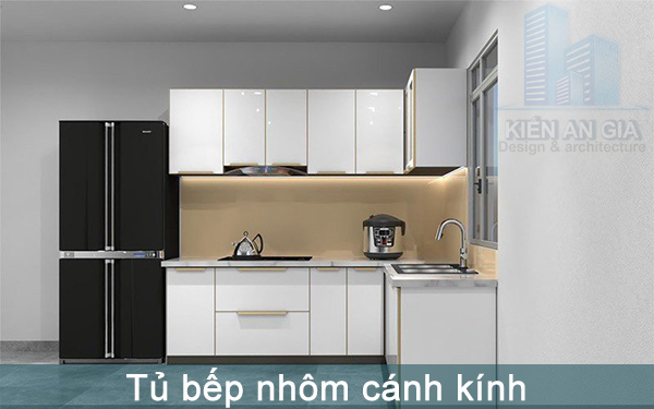 Tủ bếp nhôm cánh kính